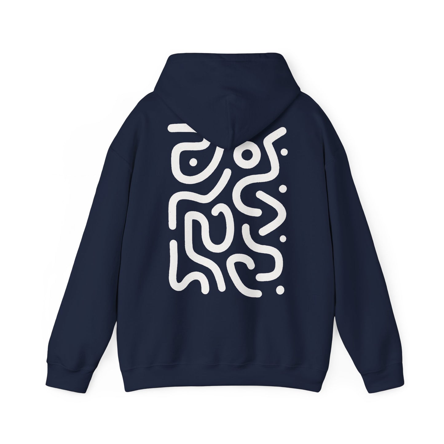 White Swirl Lines - Hoodie