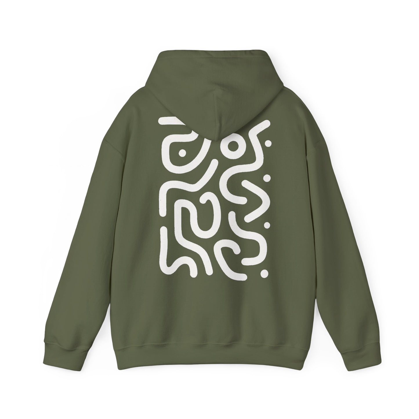 White Swirl Lines - Hoodie