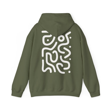 White Swirl Lines - Hoodie