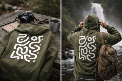 White Swirl Lines - Hoodie